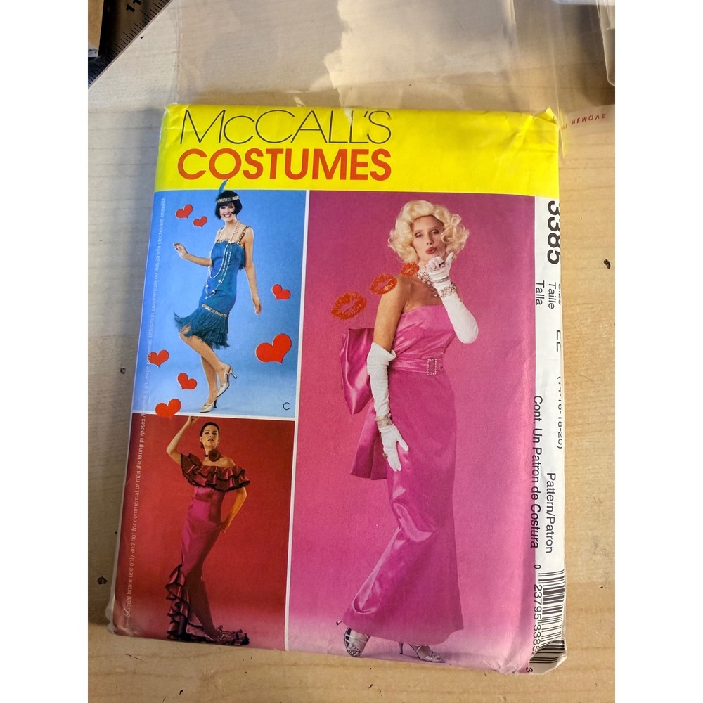 UNCUT McCalls 3385 Costume Dress Pattern Size EE 14-20 Marilyn Monroe Starlet